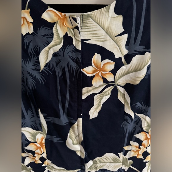 Vintage Pacific Legends Navy Floral Hawaiian Dress Size M - Picture 5 of 10